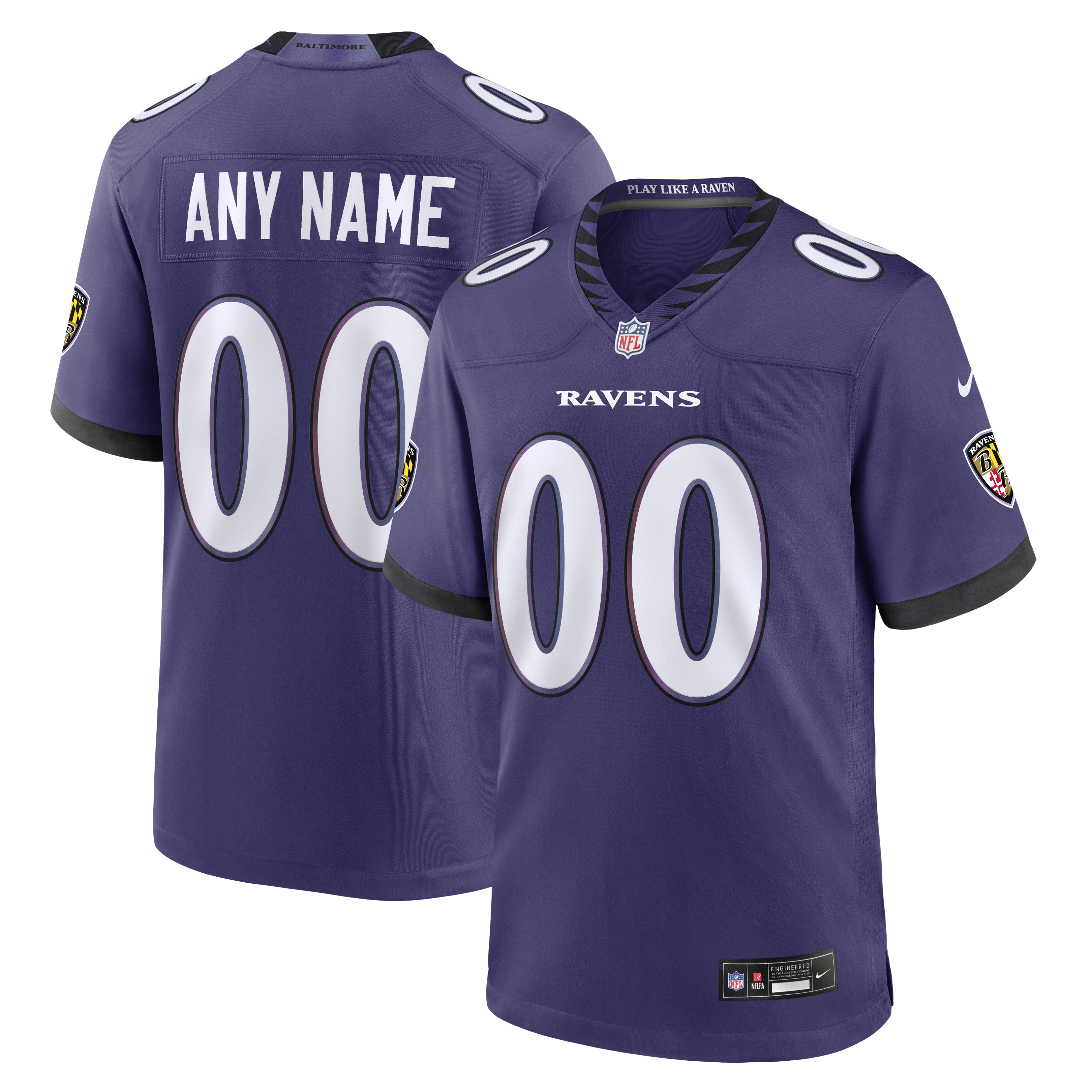Baltimore Ravens Custom Game Jersey Purple