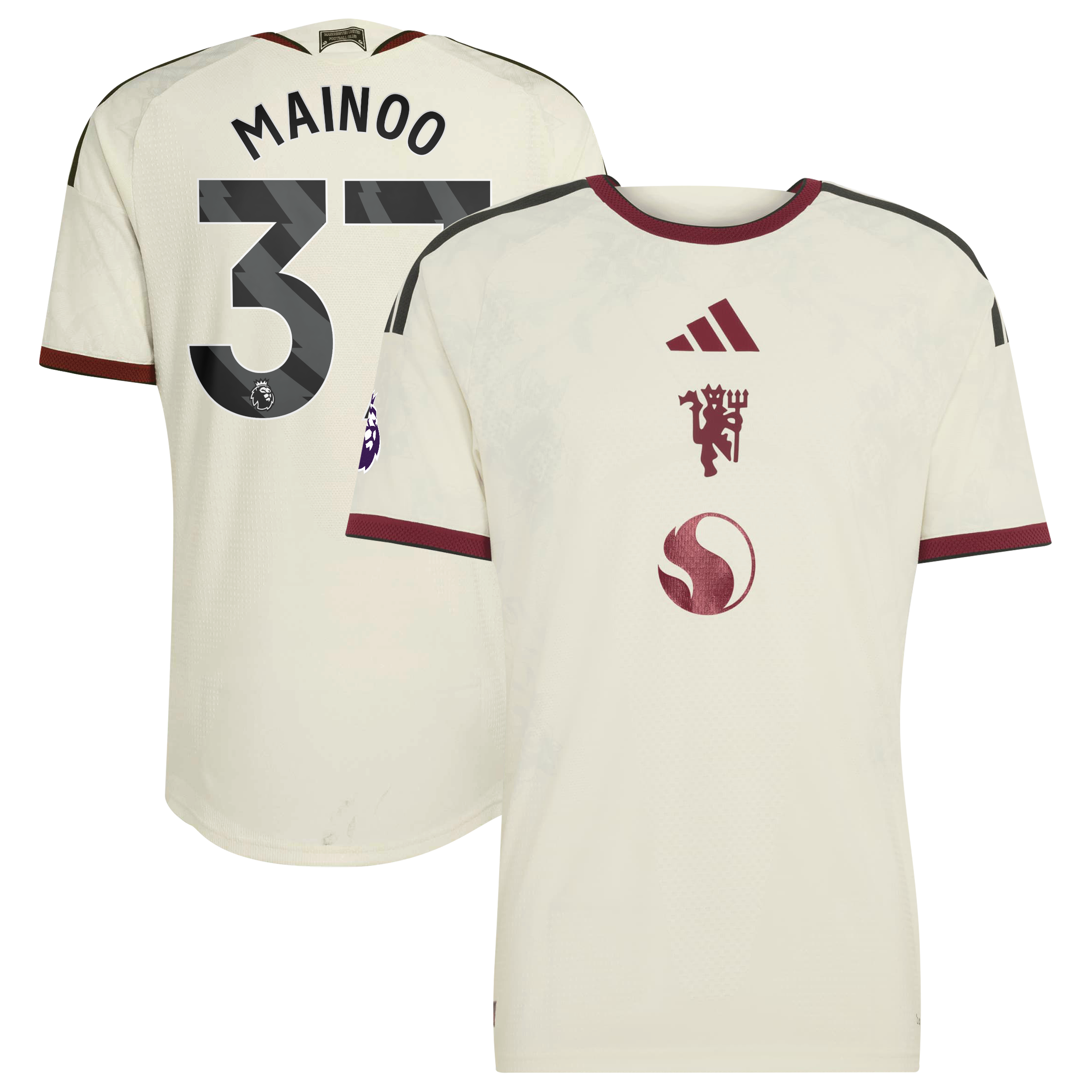 Kobbie Mainoo Manchester United 2026/27 Third On Field Jersey Cream