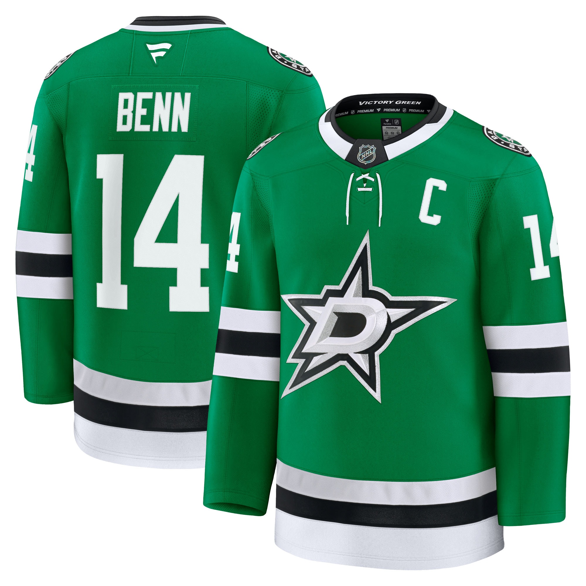 Jamie Benn Dallas Stars Home Premium Jersey Kelly Green