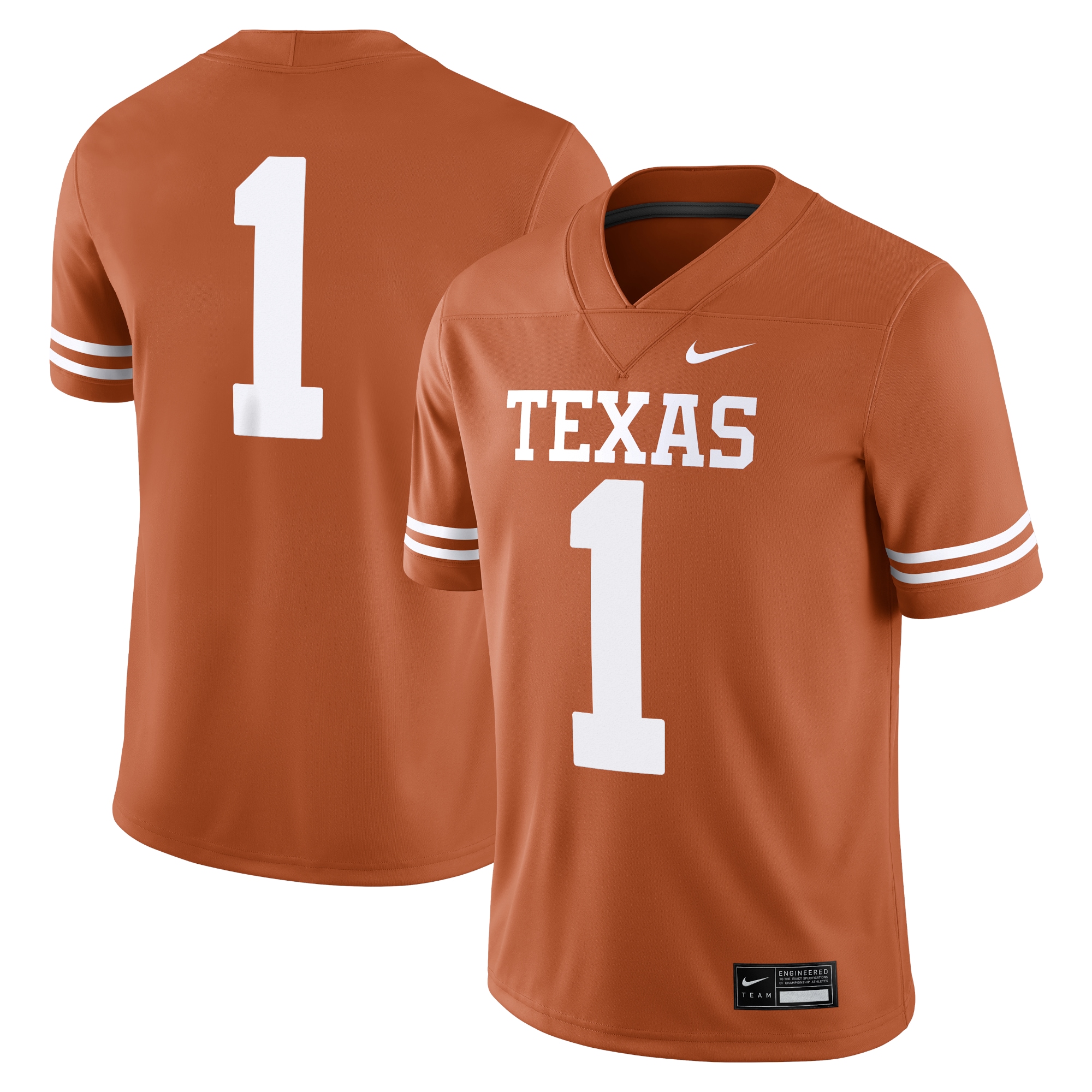 1 Texas Longhorns Game Jersey Texas Orange