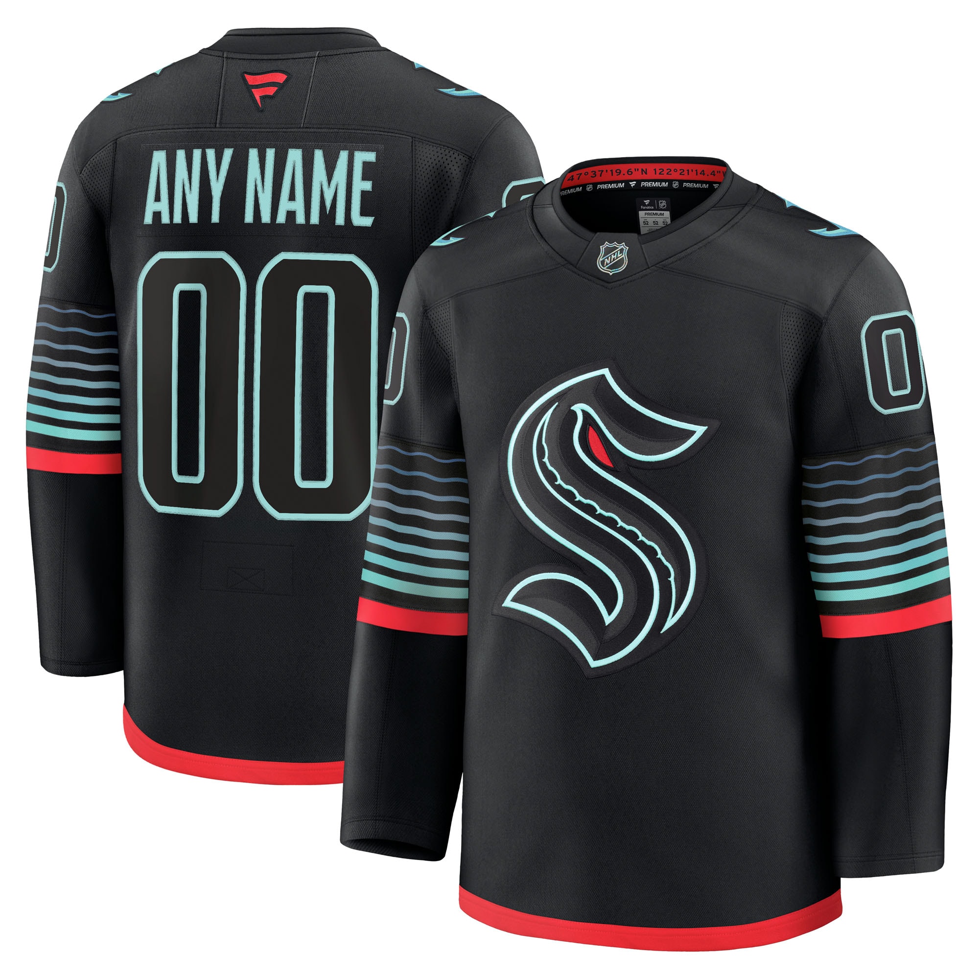 Seattle Kraken Alternate Premium Custom Jersey Black