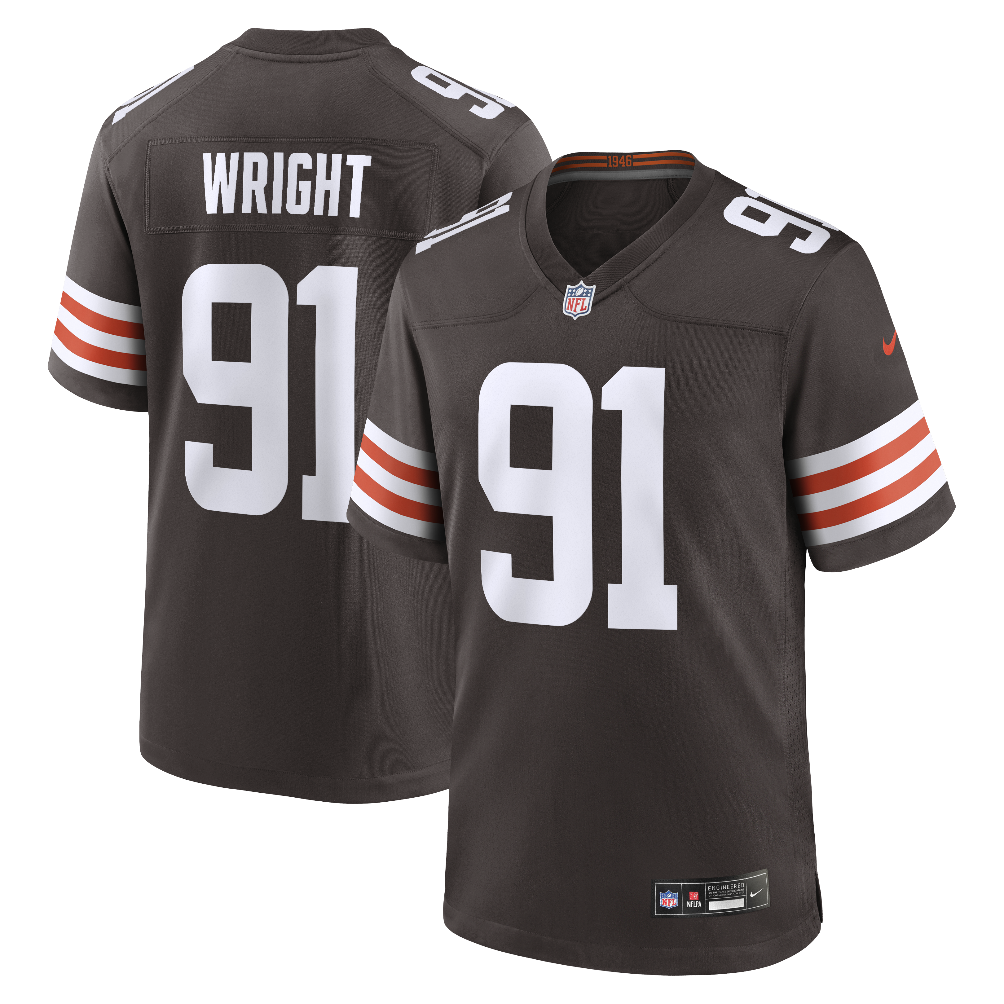 Alex Wright Cleveland Browns Team Game Jersey Brown