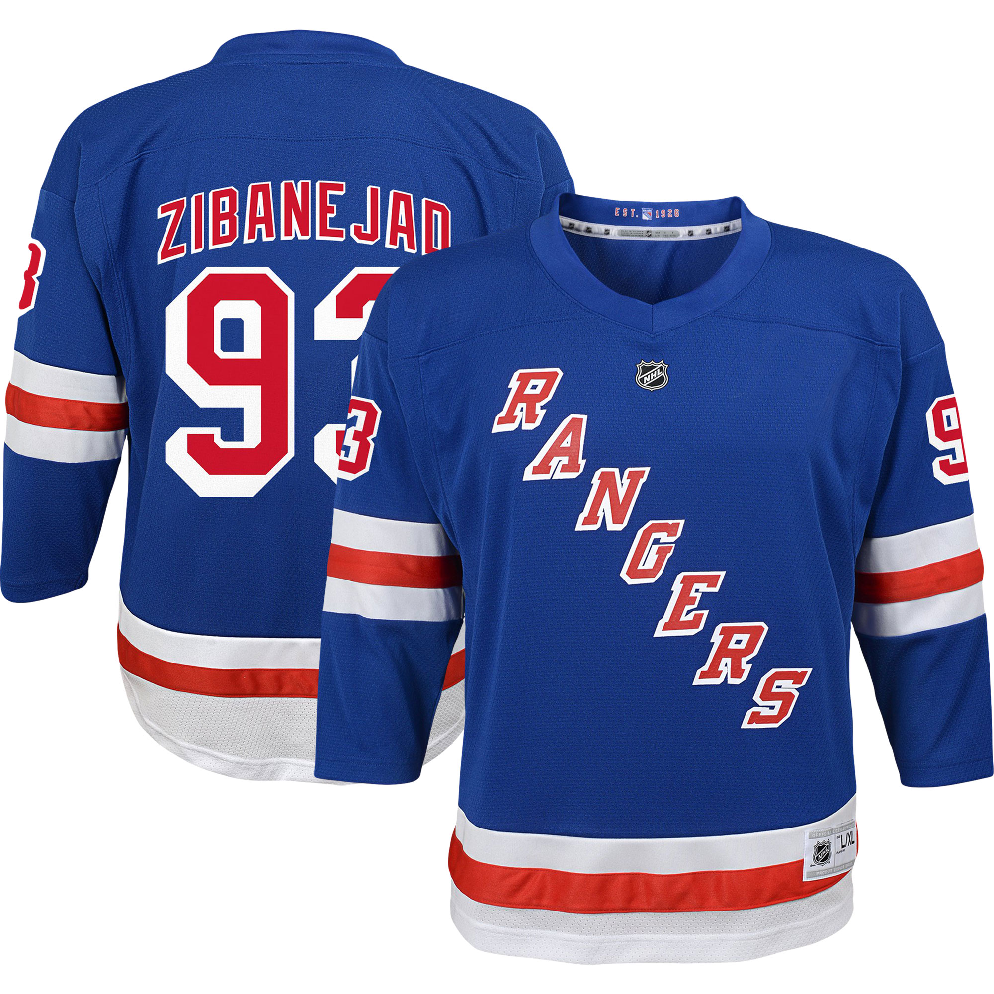 Mika Zibanejad New York Rangers Youth Home Replica Player Jersey Blue