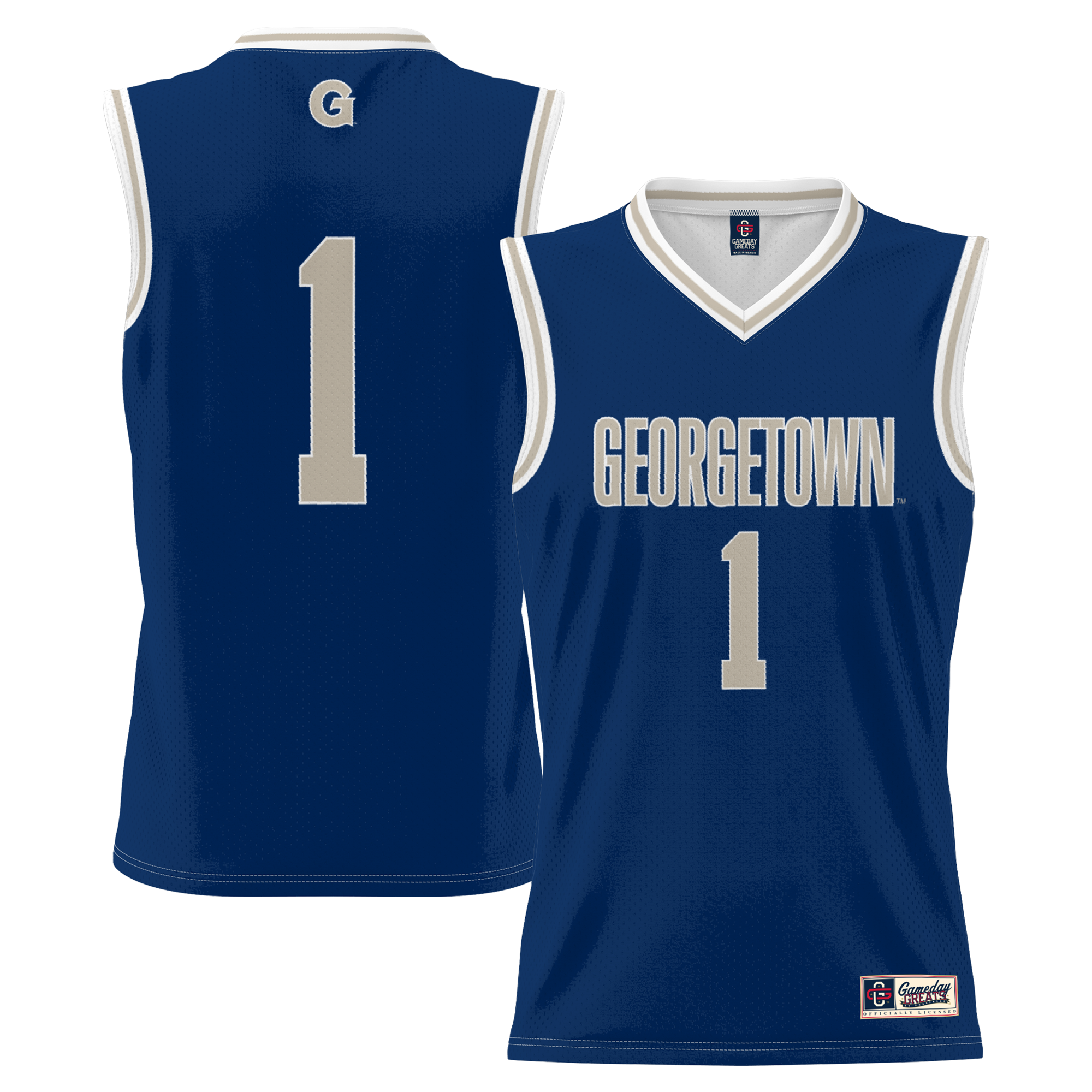 1 Georgetown Hoyas Gameday Greats Lightweight Basketball Jersey Navy