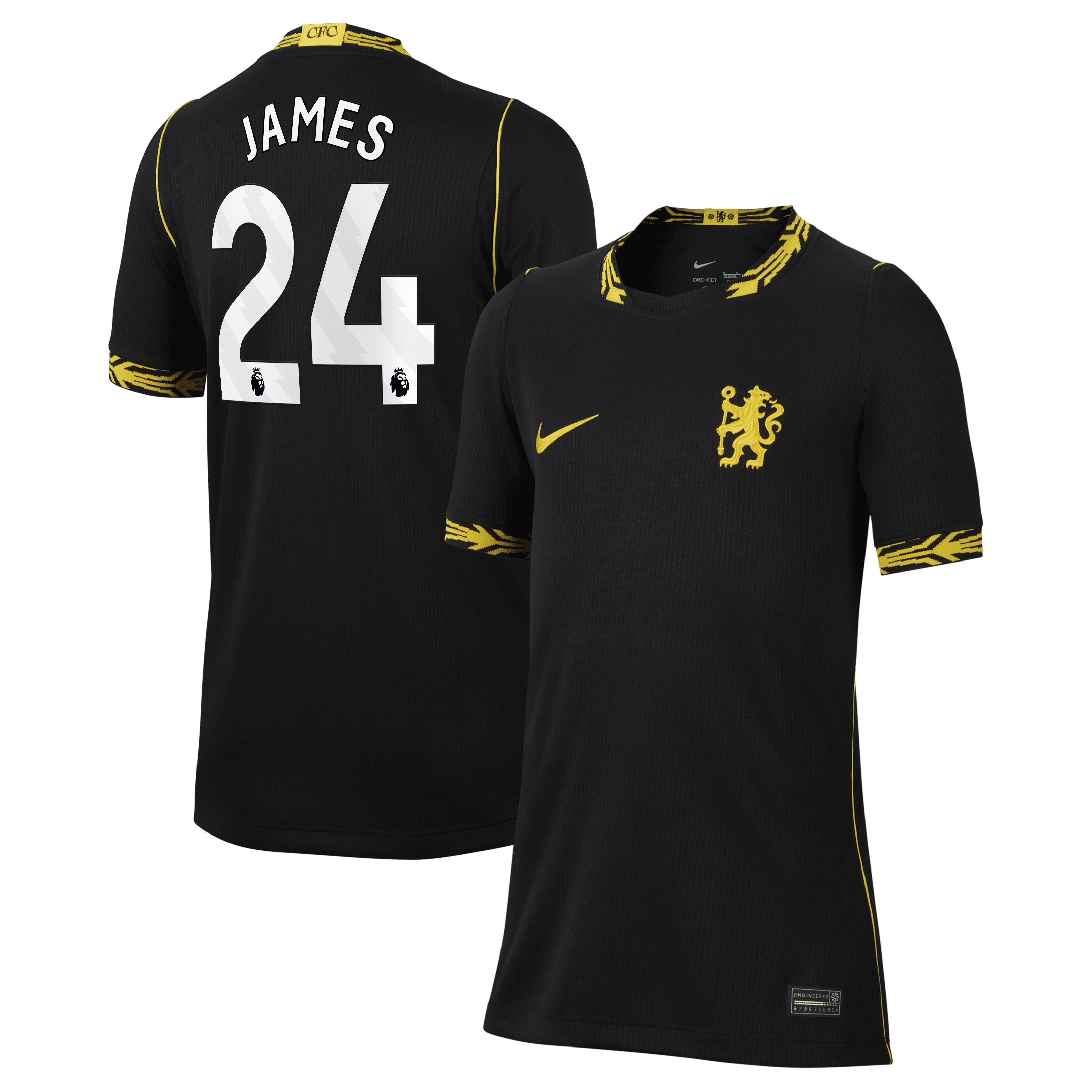 Reece James Chelsea 2026/27 Away Stadium Replica Jersey Black Men
