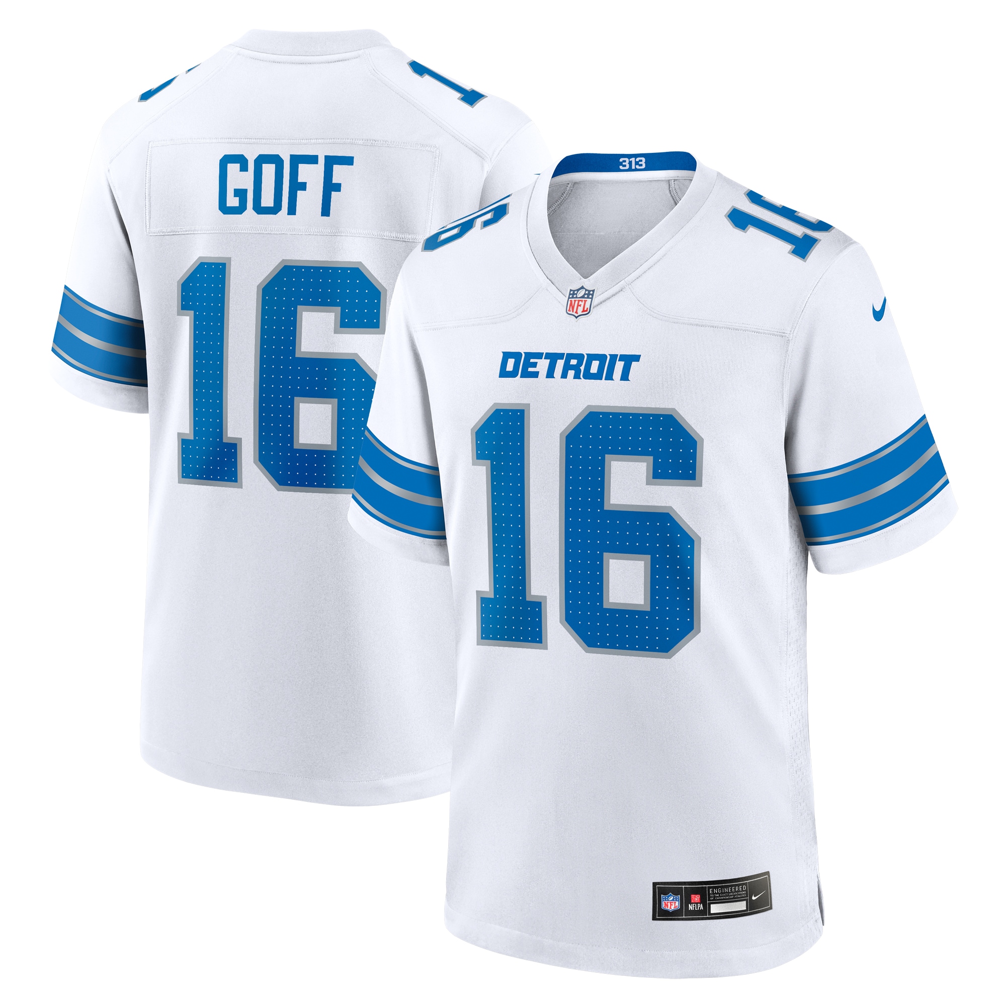 Jared Goff Detroit Lions Game Jersey White