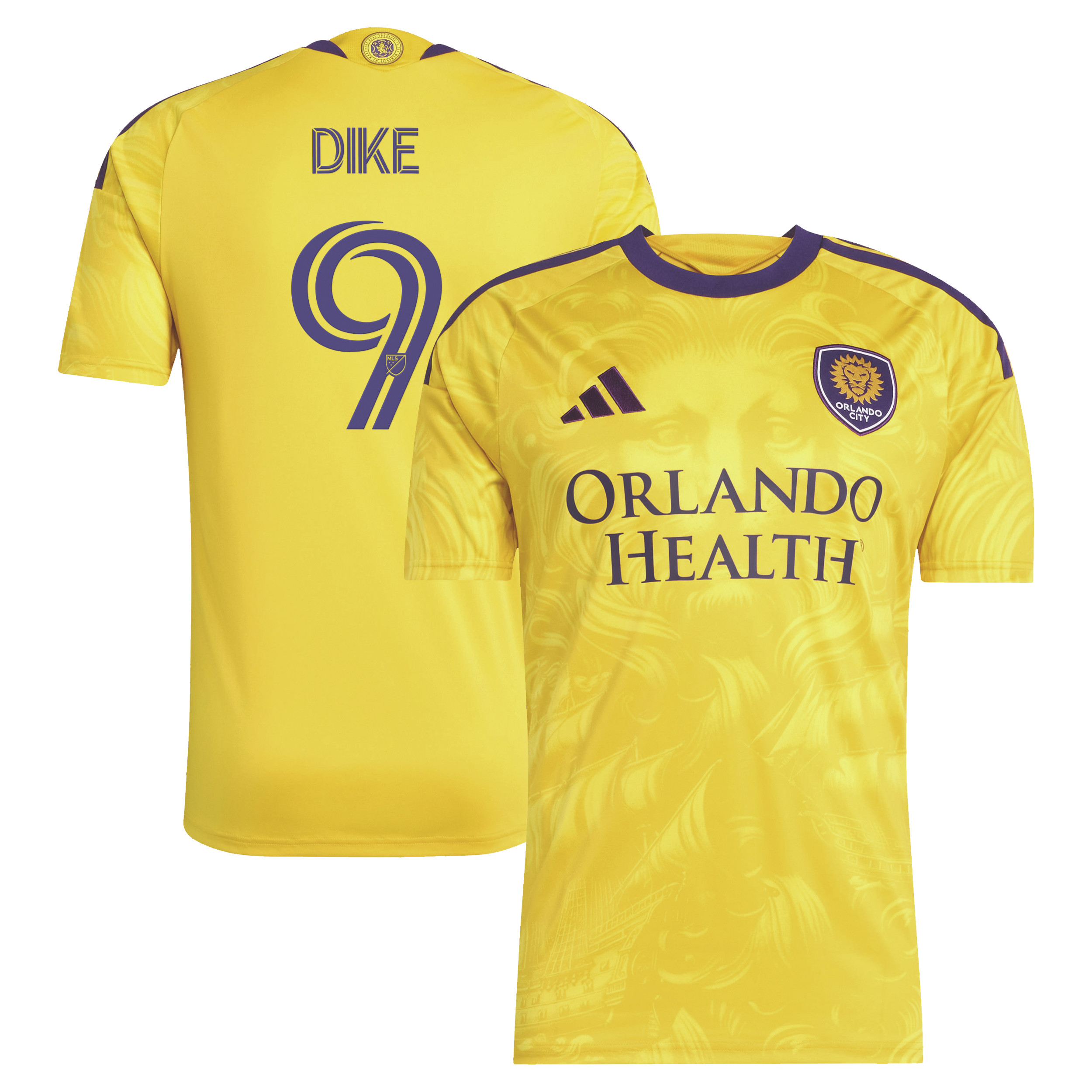 Daryl Dike Orlando City Sc 2026 Sunken Treasure Kit Secondary Replica Jersey Yellow