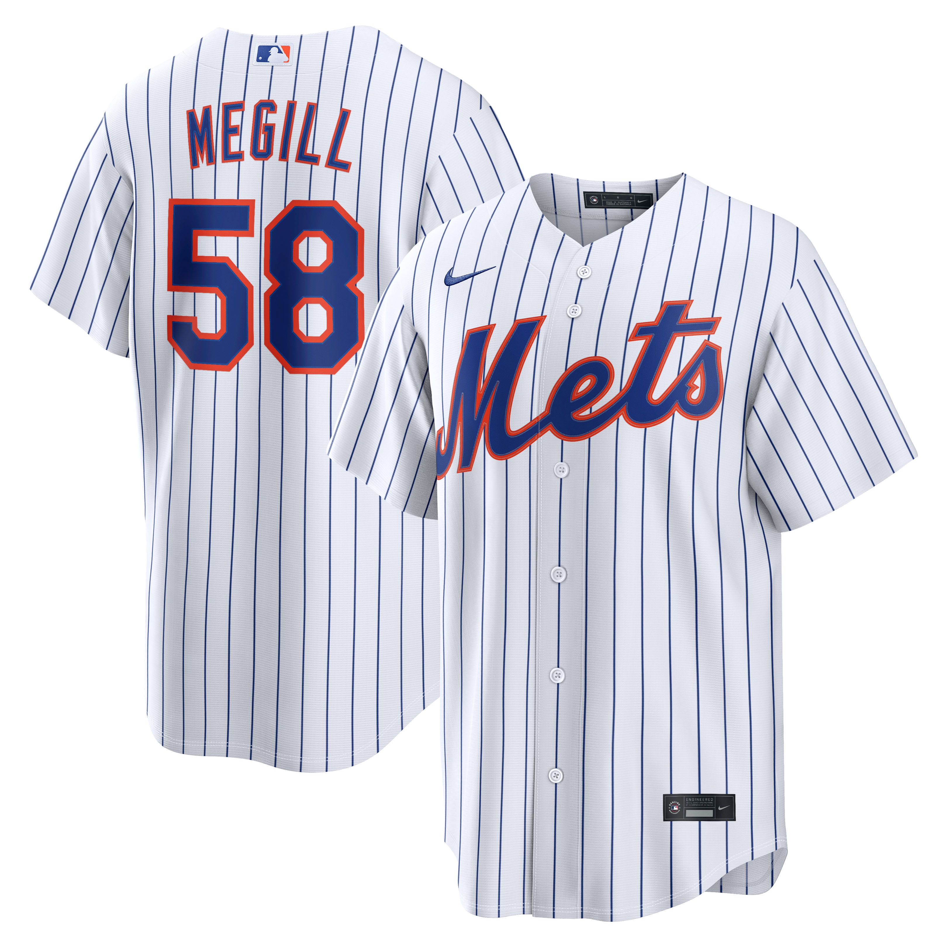 Tylor Megill New York Mets Home Replica Jersey White