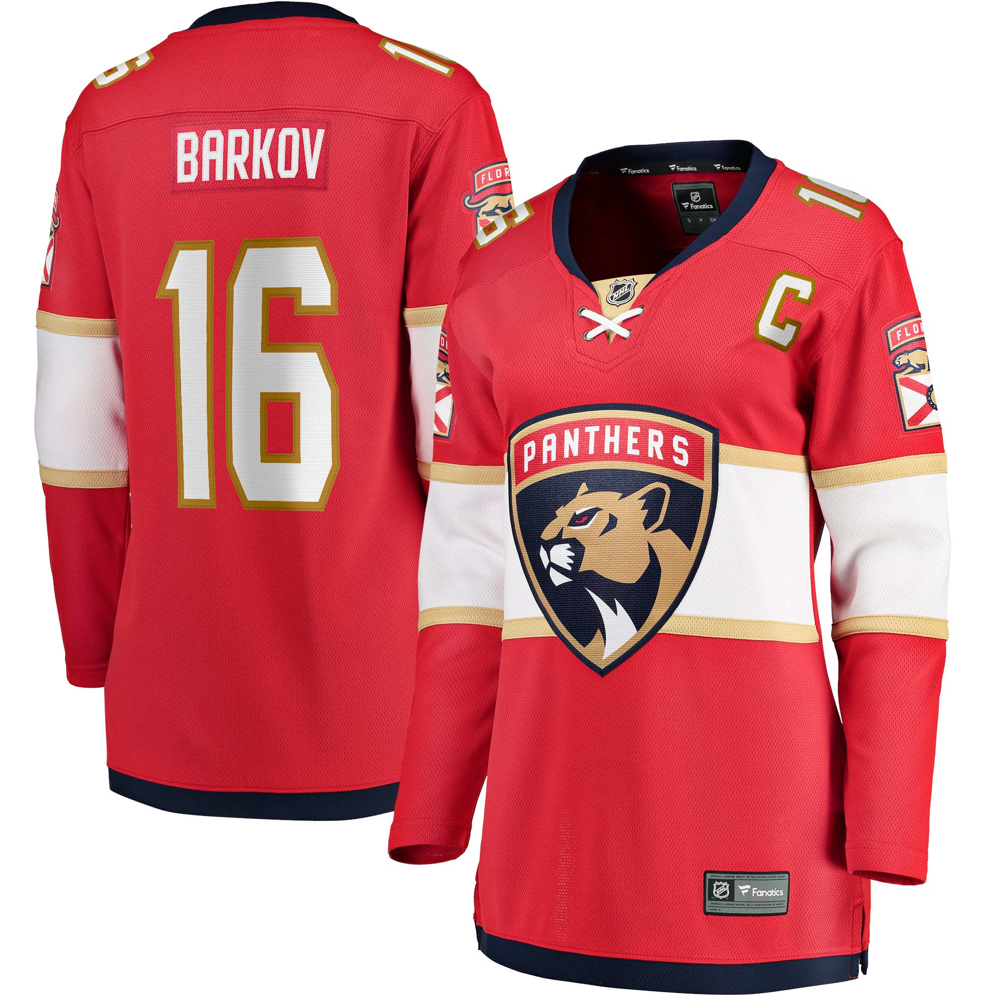 Aleksander Barkov Florida Panthers Women S Captain Patch Home Breakaway Player Jersey Red