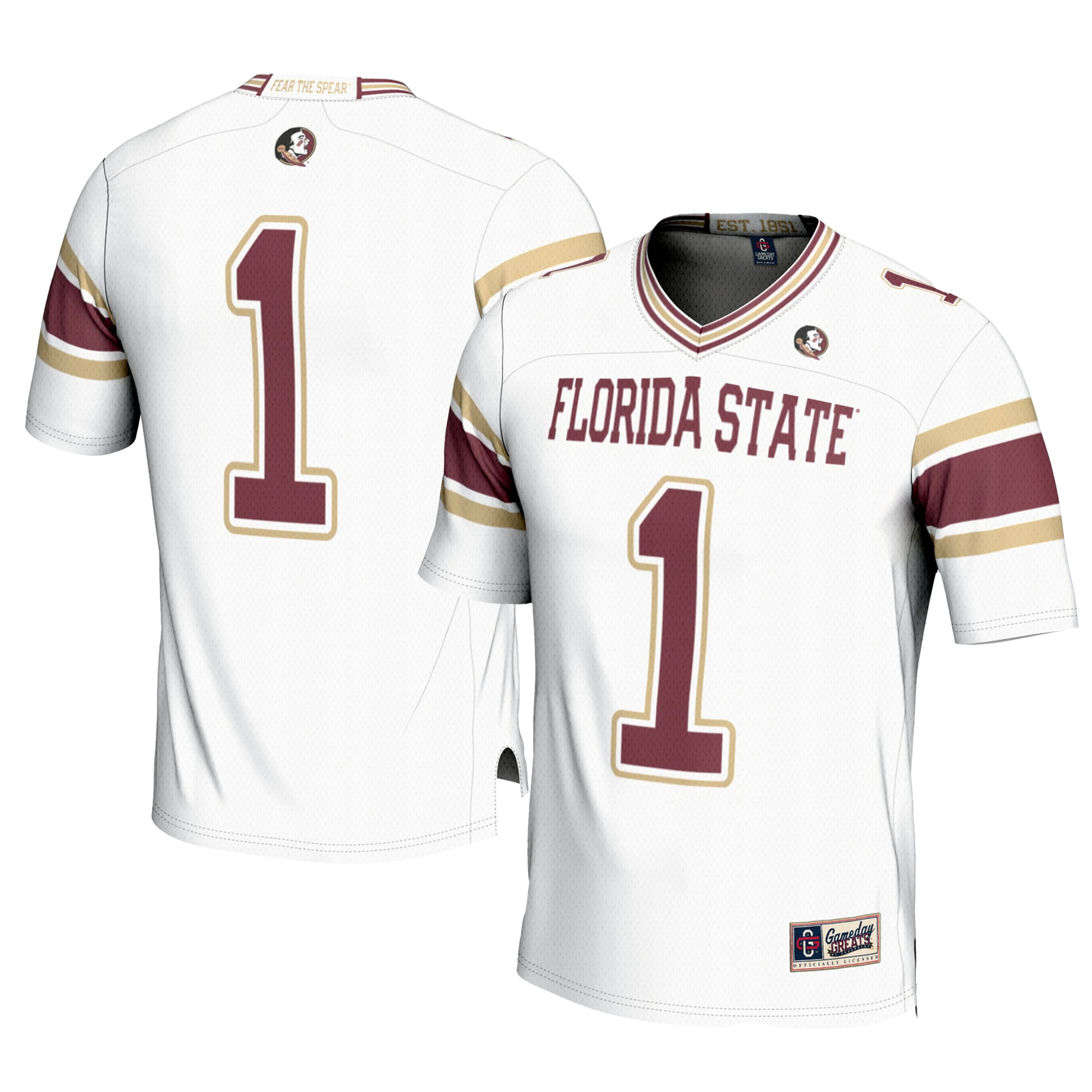 1 Florida State Seminoles Gameday Greats Football Jersey White