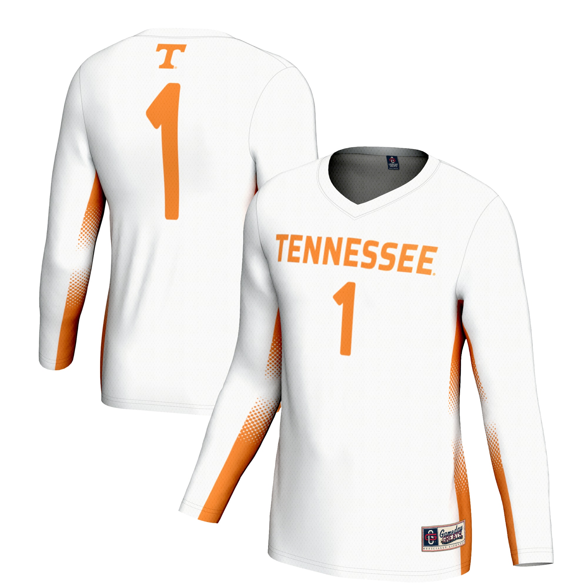 1 Tennessee Volunteers Gameday Greats Unisex Lightweight Volleyball Jersey White