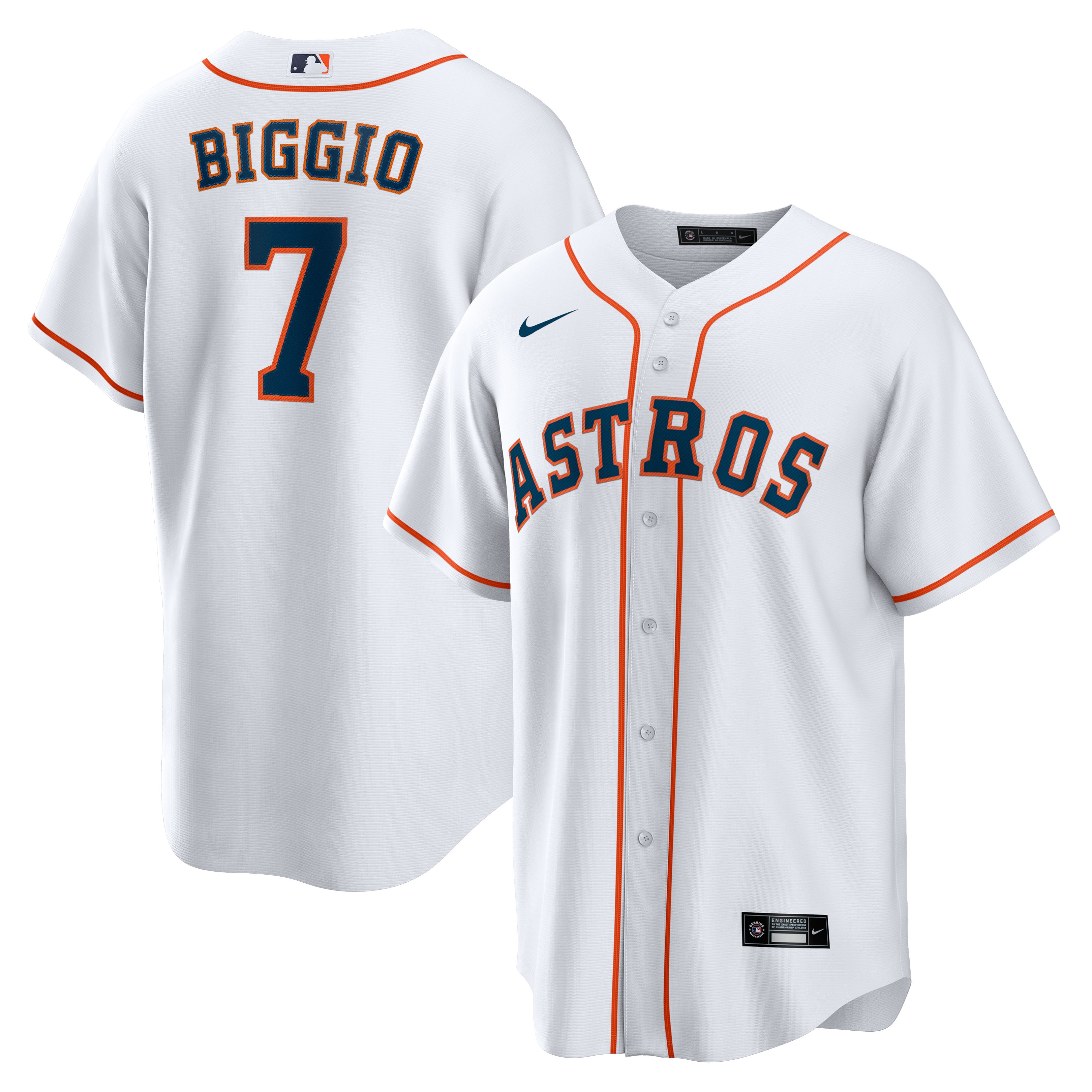 Craig Biggio Houston Astros Home Retired Player Replica Jersey White