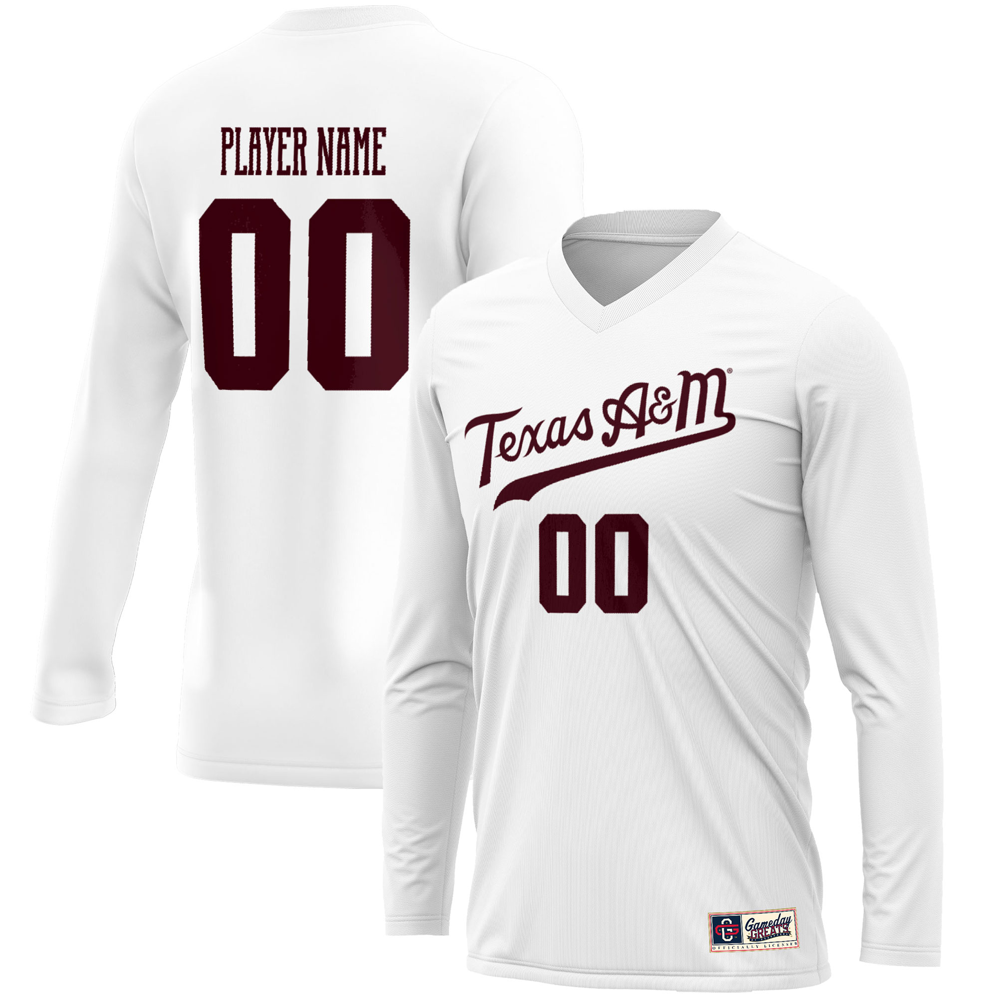 Texas A M Aggies Gameday Greats Unisex Nil Pick A Player Lightweight Volleyball Jersey White