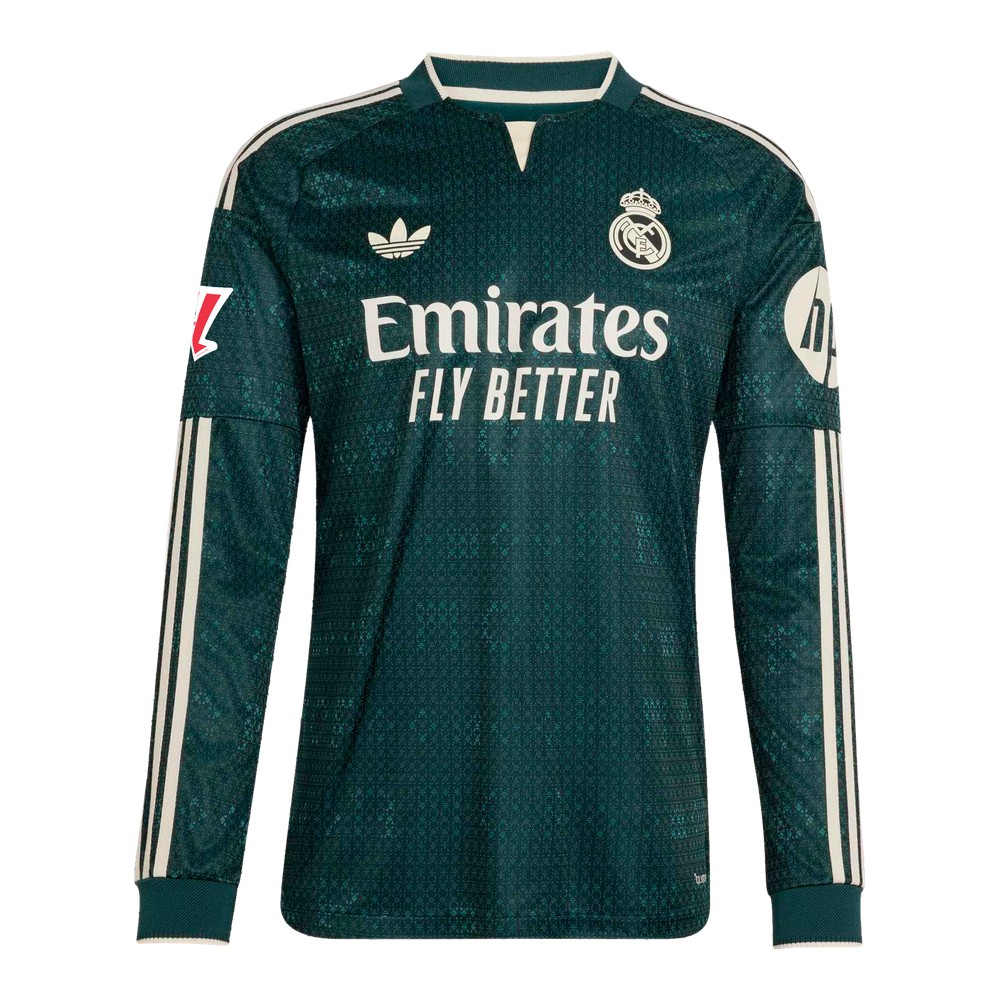 Vini Jr. Real Madrid 2026/27 Away Athletic Fit Long Sleeve Jersey Green - back view