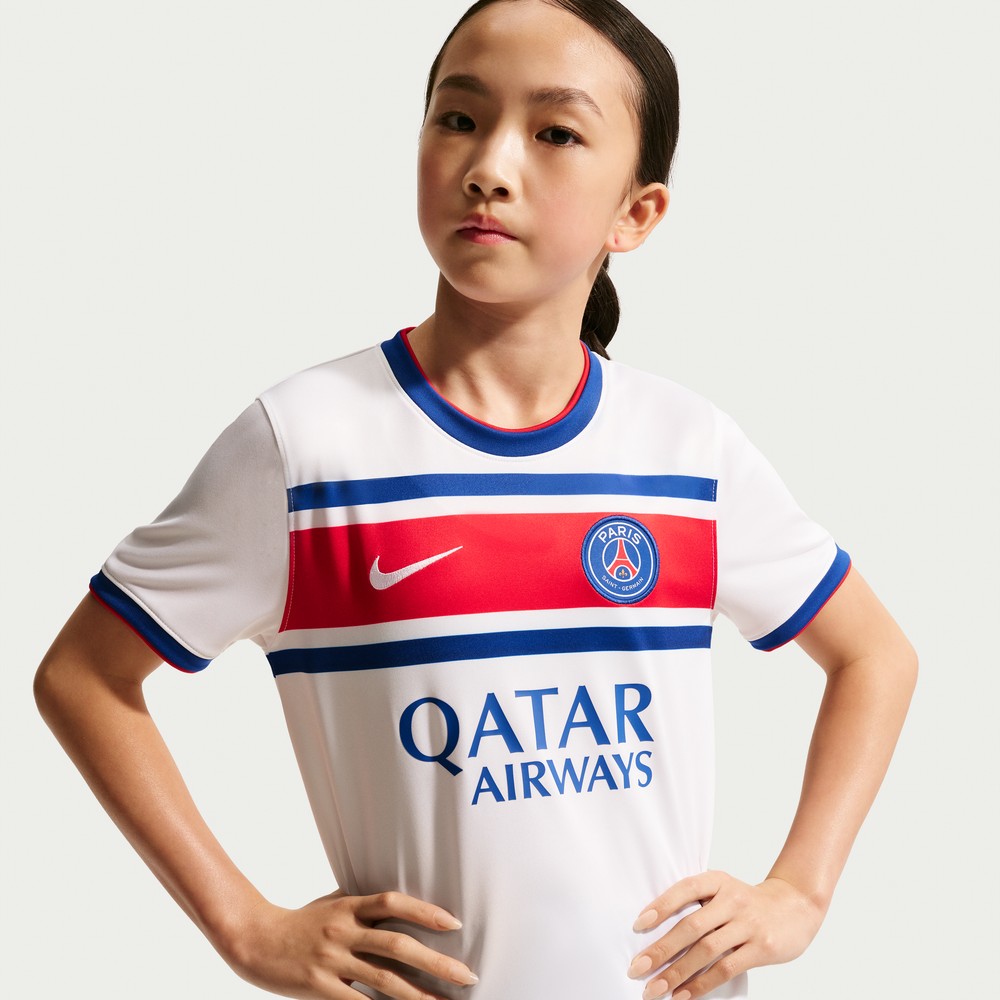 Paris Saint-Germain Youth 2026/27 Away Pre-Match Top White - front and back view