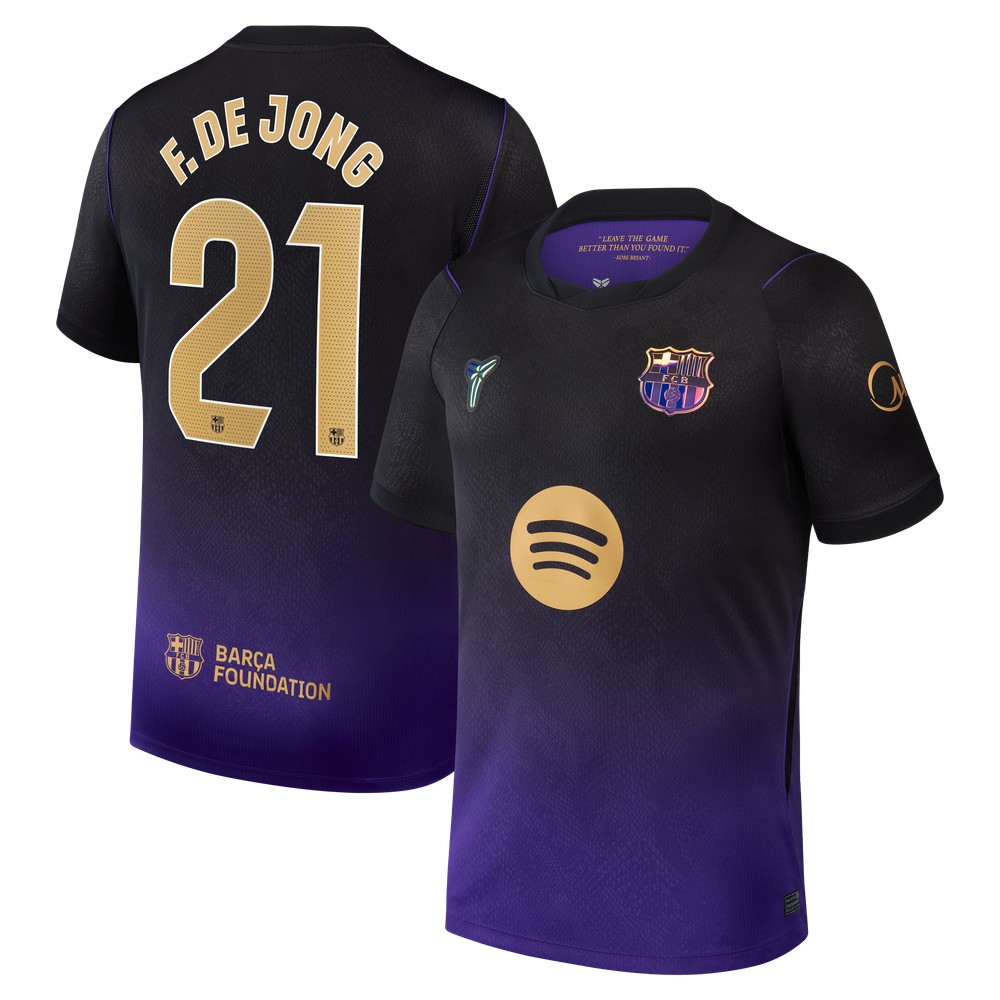 Frenkie de Jong Barcelona 2026/27 Away Stadium Fan Jersey Purple - front and back view