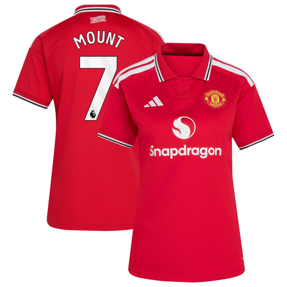 Mason Mount Manchester United Women's 2026/27 Home Fan Jersey Red - front and back view