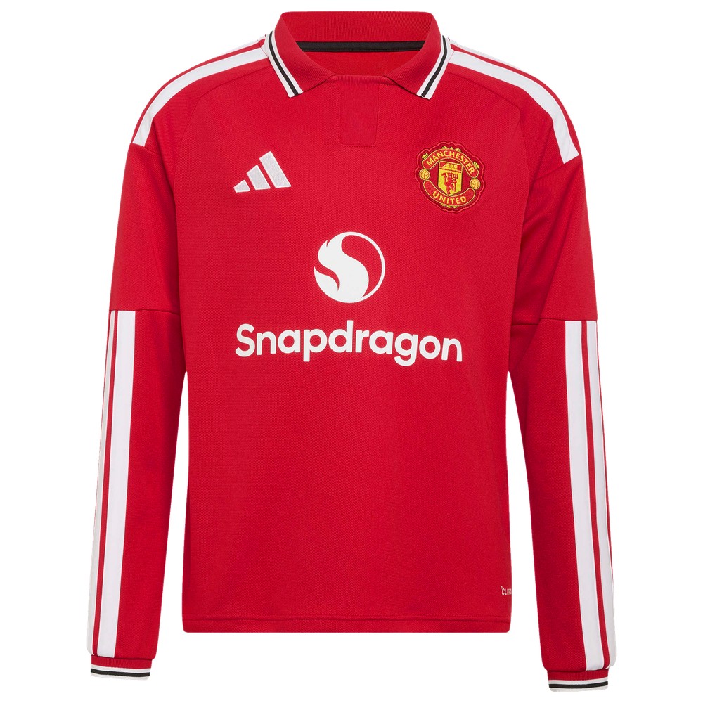 Bruno Fernandes Manchester United Youth 2026/27 Home Fan Long Sleeve Jersey Red - back view