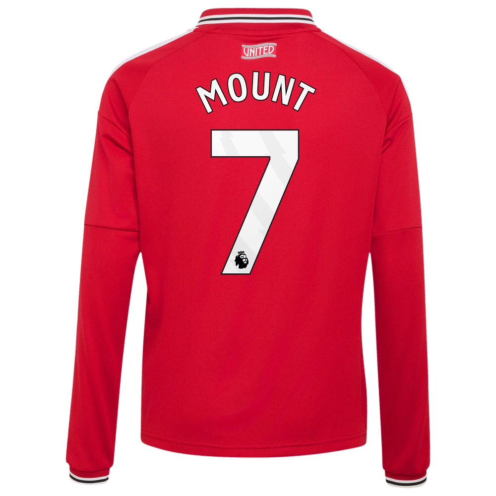 Mason Mount Manchester United Youth 2026/27 Home Fan Long Sleeve Jersey Red - detail view 1