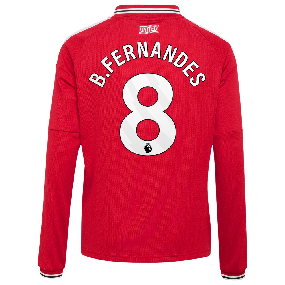 Bruno Fernandes Manchester United Youth 2026/27 Home Fan Long Sleeve Jersey Red - detail view 1