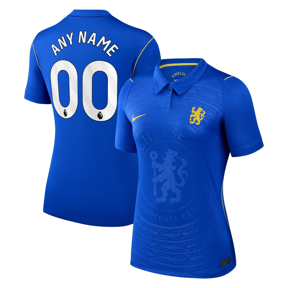 Chelsea Women's 2026/27 Home Stadium Fan Custom Jersey Blue - front and back view