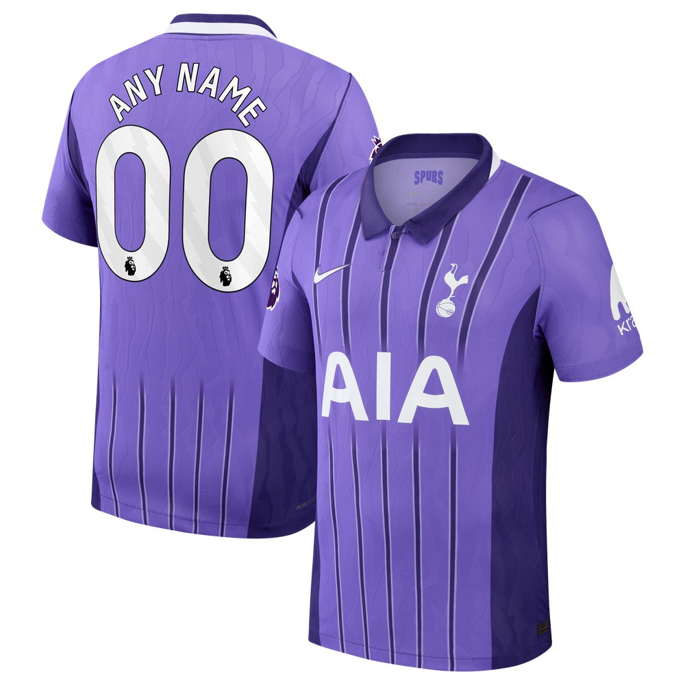 Tottenham Hotspur 2026/27 Third Athletic Fit Custom Jersey Purple - front and back view