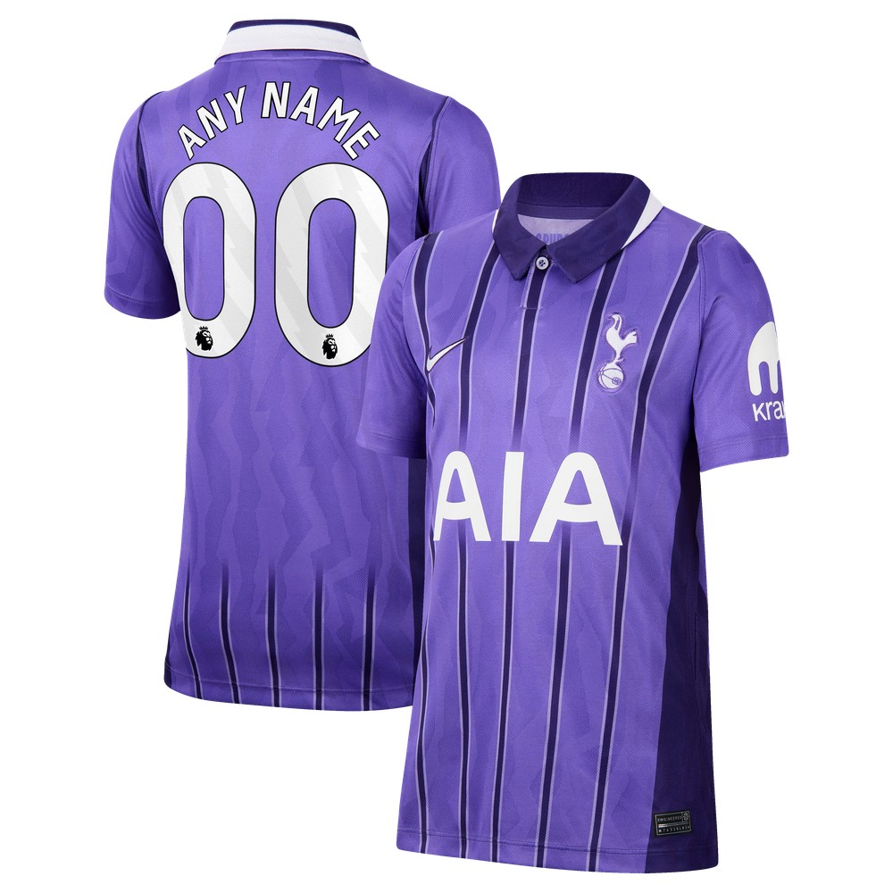 Tottenham Hotspur Youth 2026/27 Third Stadium Fan Custom Jersey Purple - front and back view