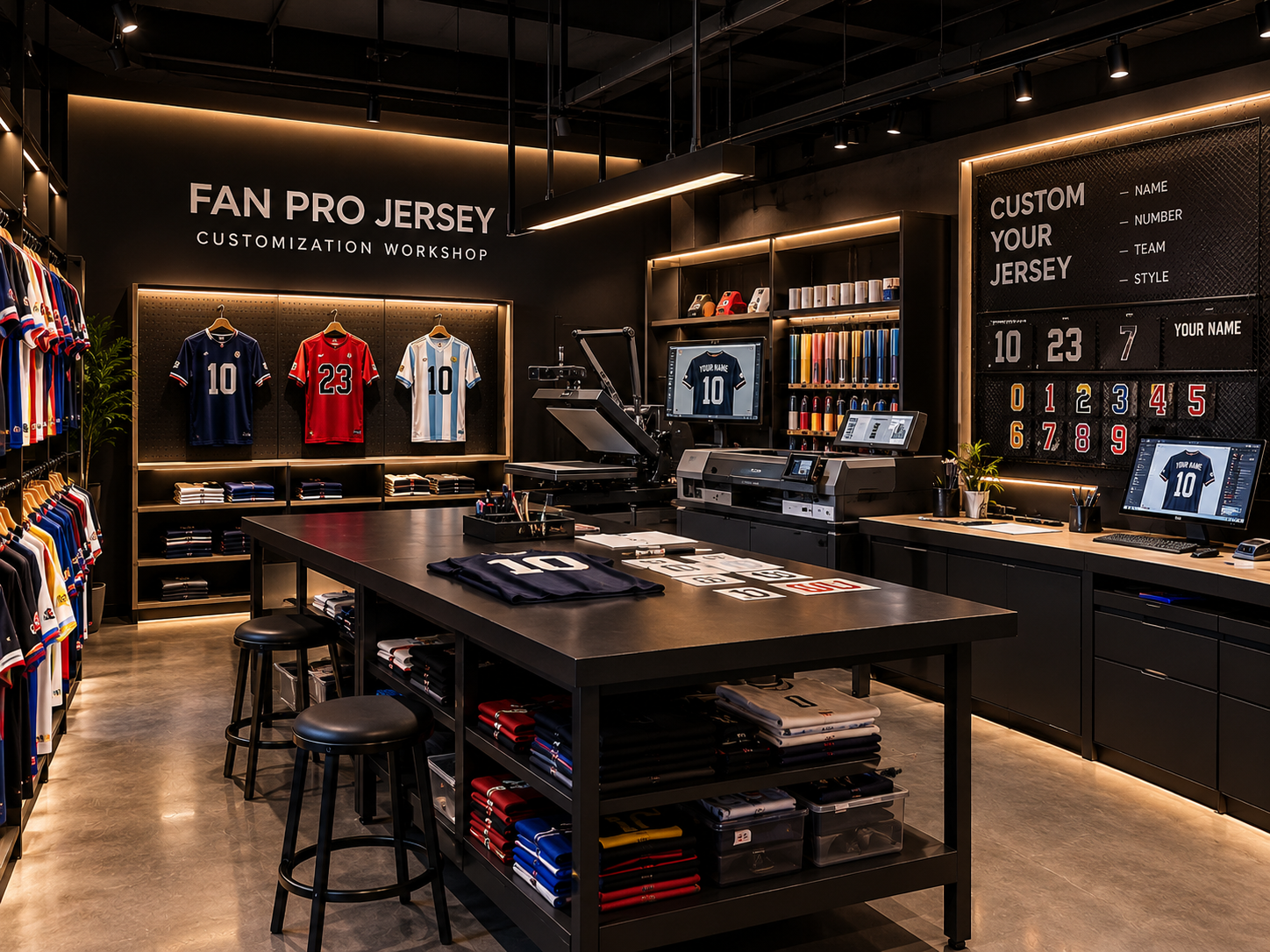 Custom soccer jersey with YOUR NAME and number 10 heat-pressed on the back