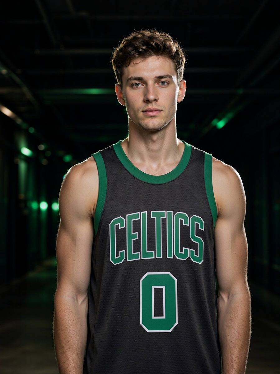 Boston Celtics white basketball jersey with Jayson Tatum number 0