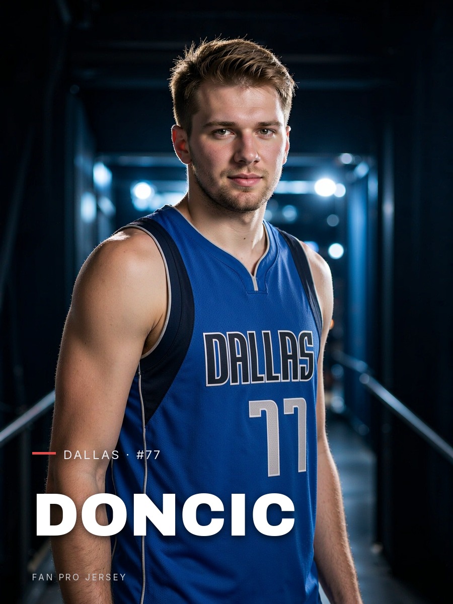 Luka Doncic Dallas Mavericks royal jersey poster