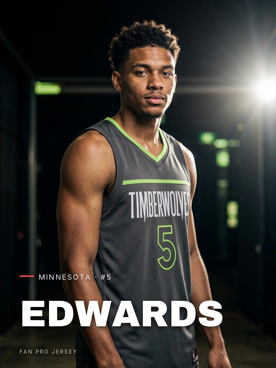 Anthony Edwards Minnesota Timberwolves black jersey poster