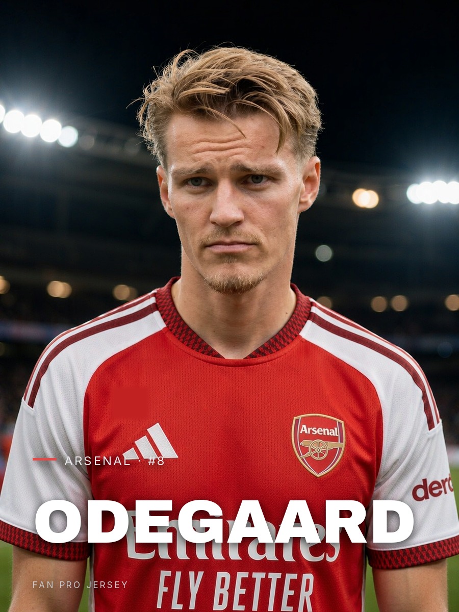 Odegaard Arsenal 2026-27 home shirt poster