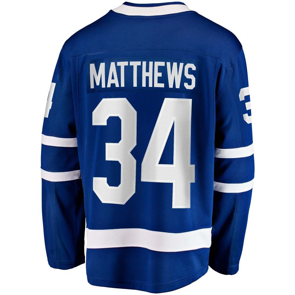 Auston Matthews Toronto Maple Leafs Captain Patch Home Breakaway Player Jersey Blue - detail view 1