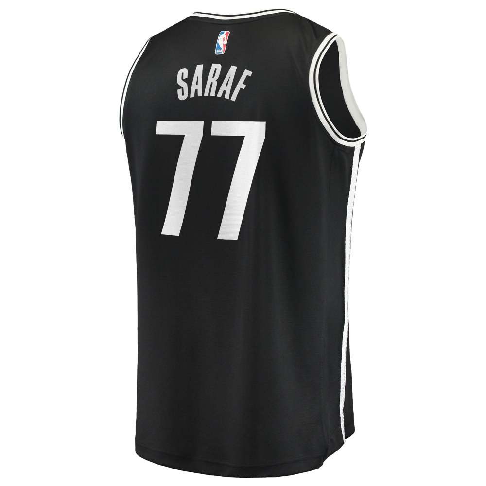 Ben Saraf Brooklyn Nets Youth Essential Fan Jersey Black Icon - detail view 1