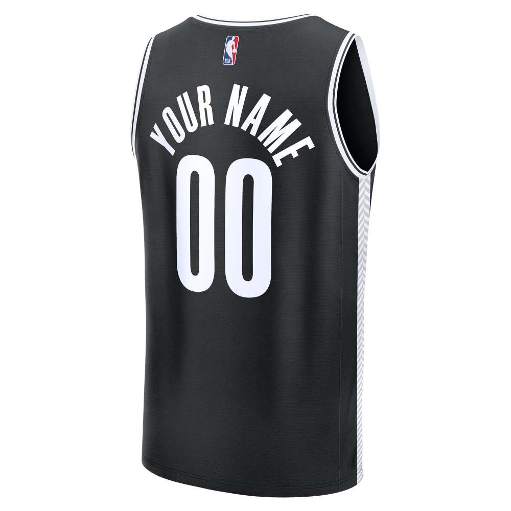 Brooklyn Nets Essential Custom Jersey Icon Black - detail view 1