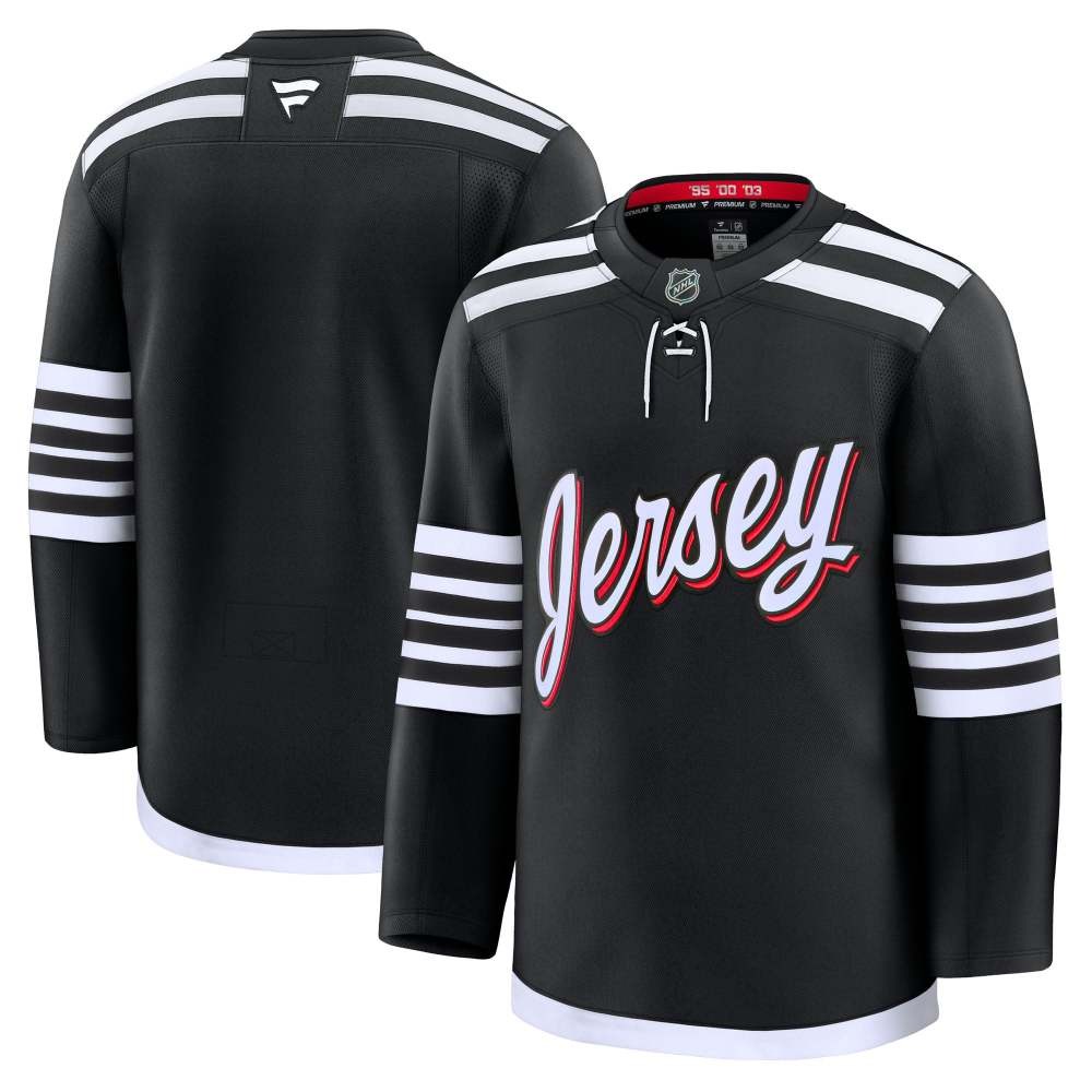 New Jersey Devils Alternate Premium Jersey Black - front and back view