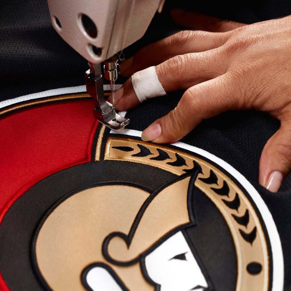 Ottawa Senators Home Athletic Fit Pro Custom Jersey Black - detail view 2
