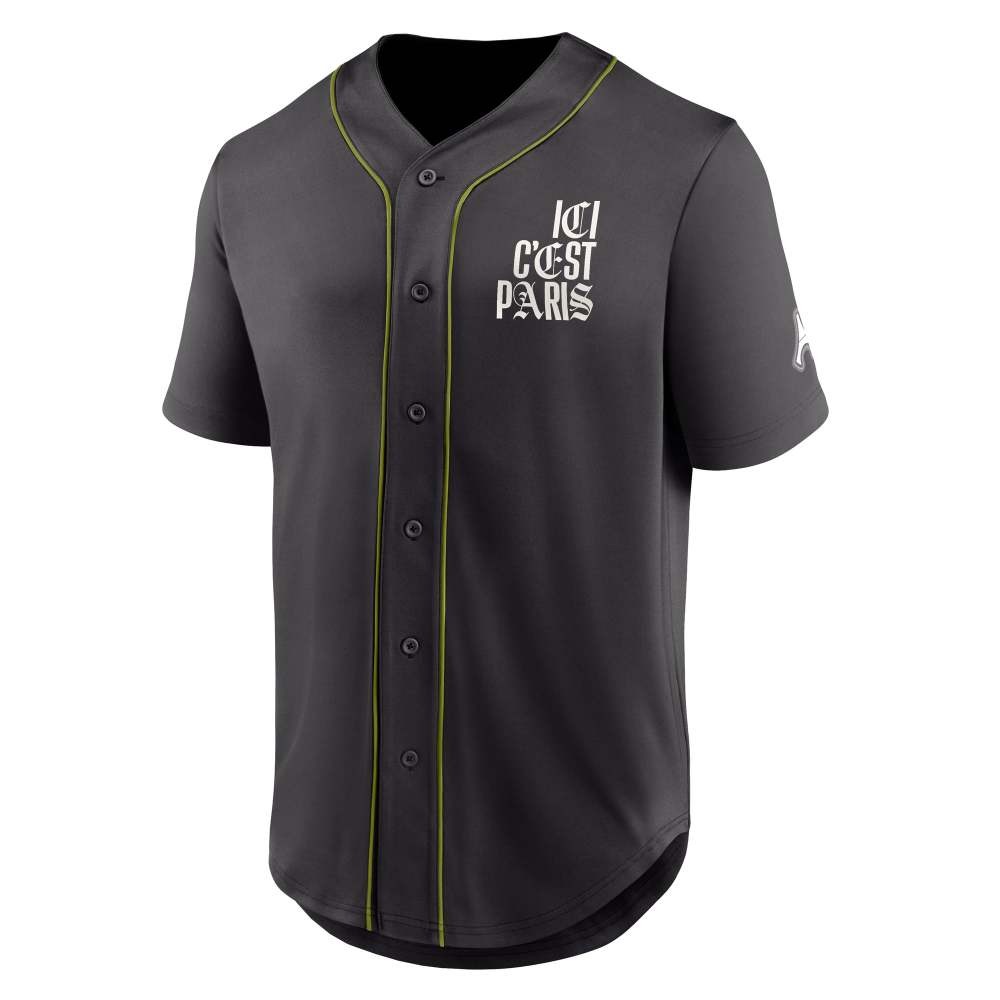 Paris Saint-Germain Oversized Baseball Jersey Charcoal - detail view 2