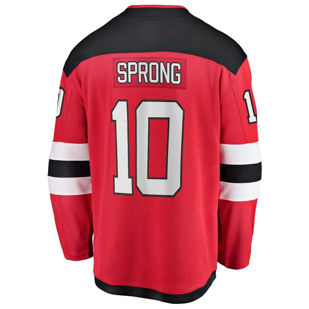 Daniel Sprong New Jersey Devils Home Breakaway Jersey Red - detail view 1