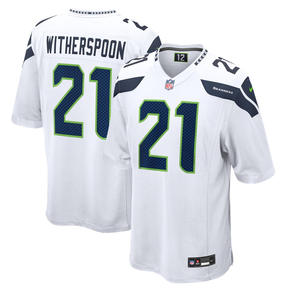 Devon Witherspoon Seattle Seahawks Game Jersey White - front and back view