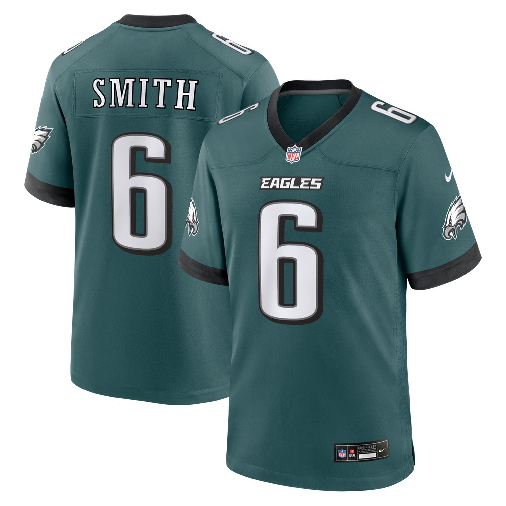 DeVonta Smith Philadelphia Eagles Team Game Jersey Midnight Green - front and back view