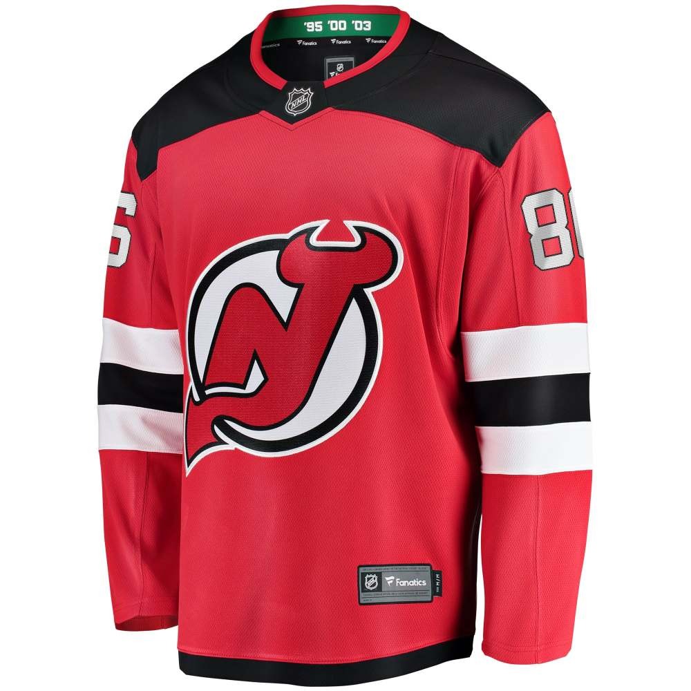 Jack Hughes New Jersey Devils Breakaway Player Jersey Red - back view