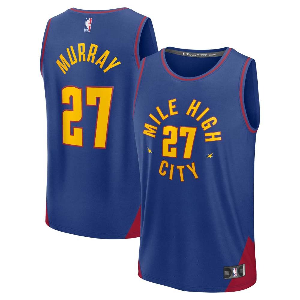 Jamal Murray Denver Nuggets Essential Fan Player Jersey Statement Blue - front and back view