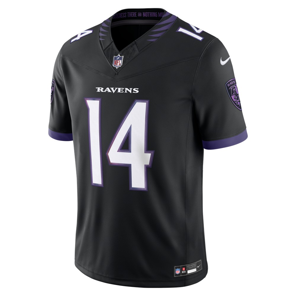 Kyle Hamilton Baltimore Ravens Alternate Vapor F.U.S.E. Stitched Limited Jersey Black - back view