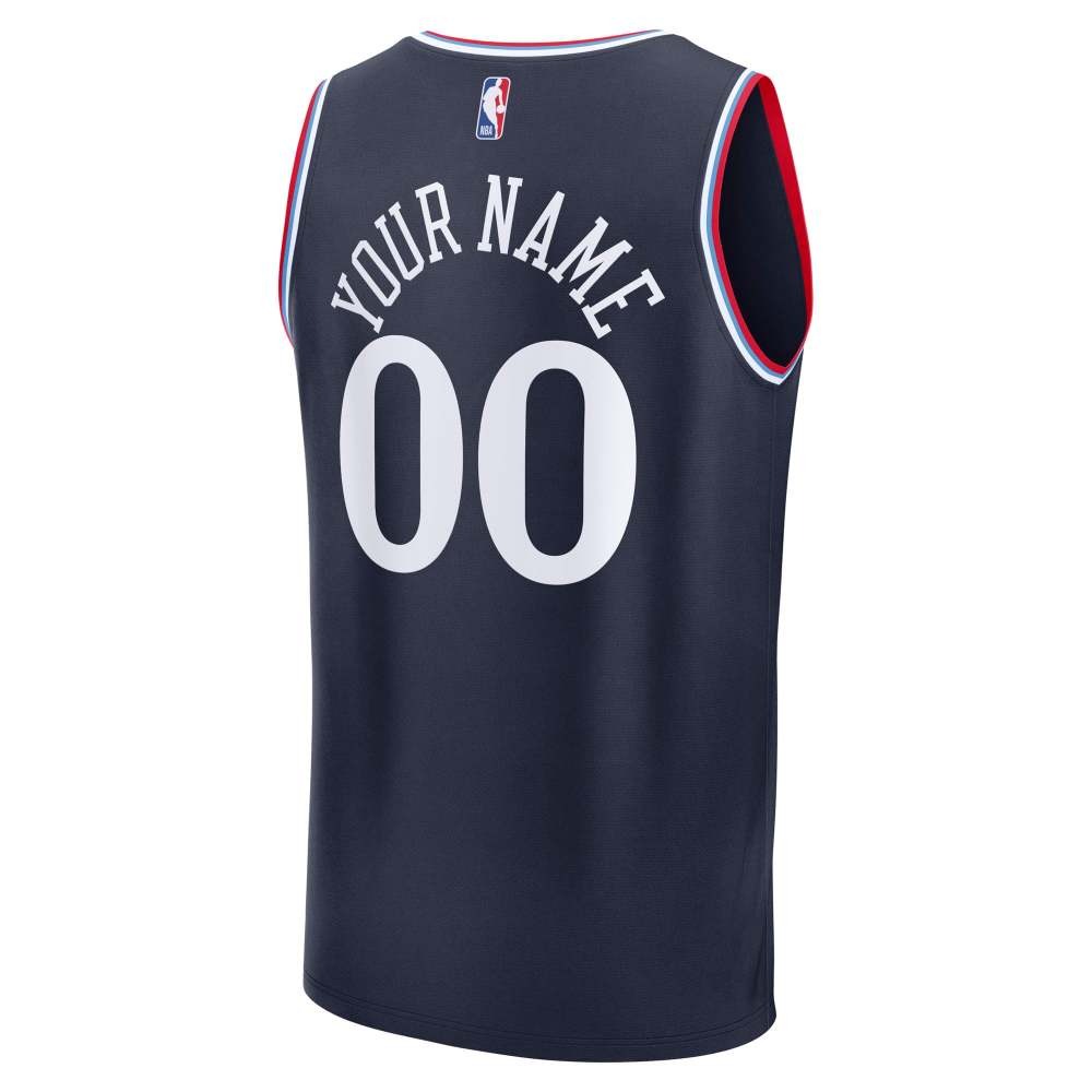 LA Clippers Youth Essential Custom Fan Jersey Navy Icon - detail view 1