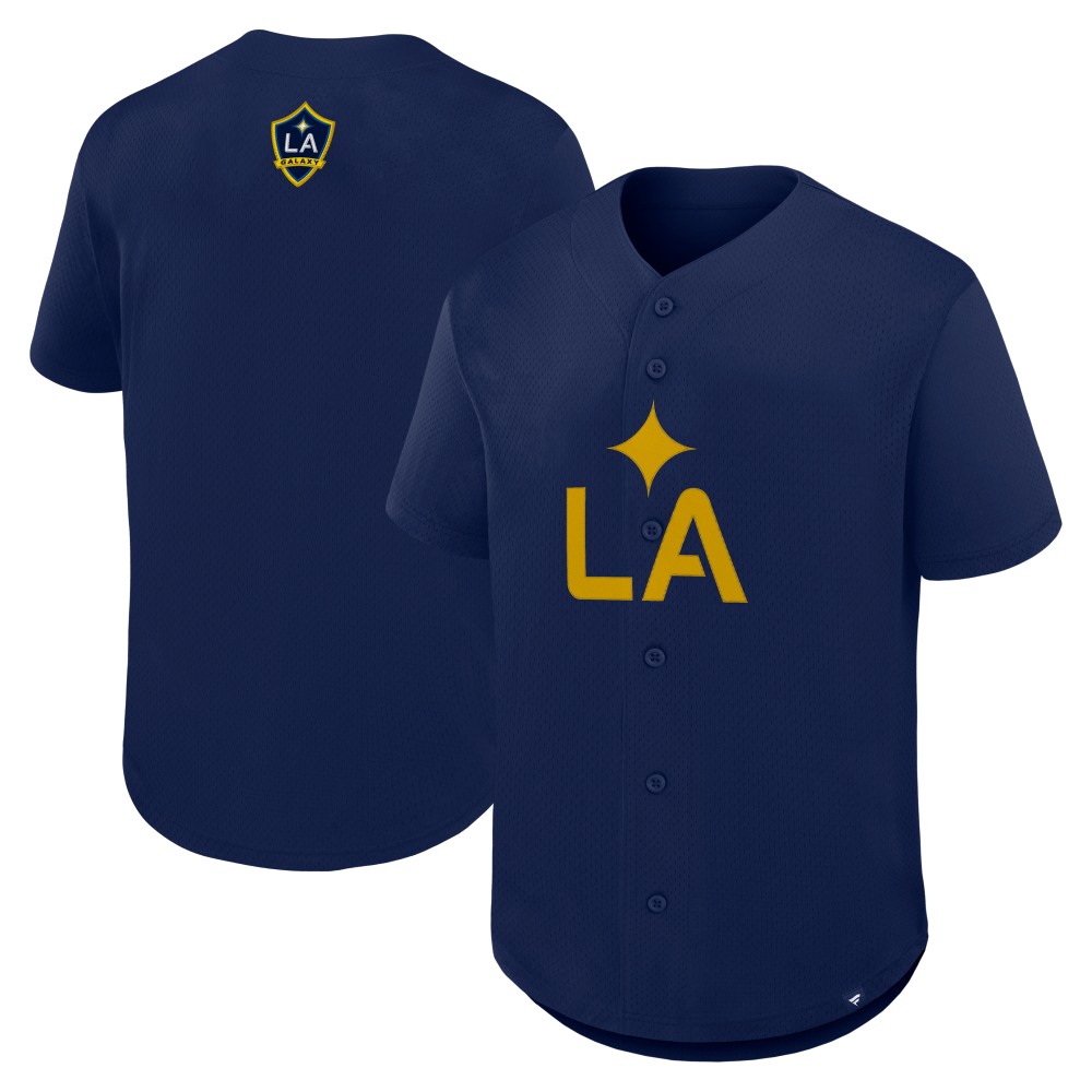 LA Galaxy Maximum Intensity Button-Up Jersey? Navy - front and back view