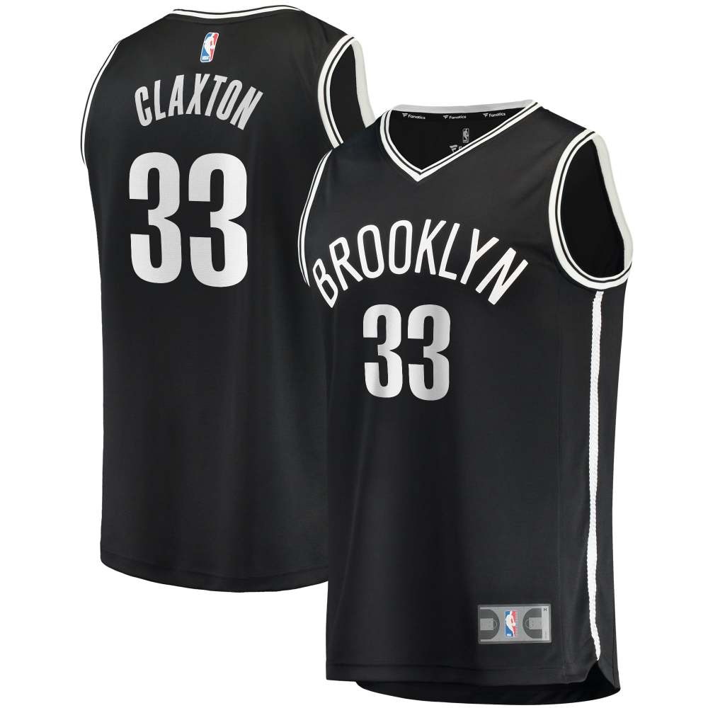 Nicolas Claxton Brooklyn Nets Essential Player Jersey Icon Black - front and back view