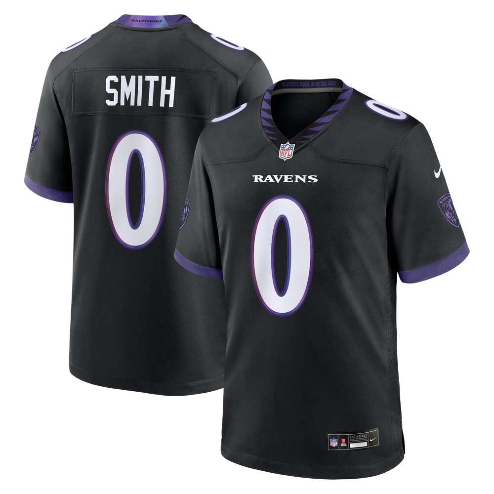 Roquan Smith Baltimore Ravens Alternate Game Jersey Black - front view
