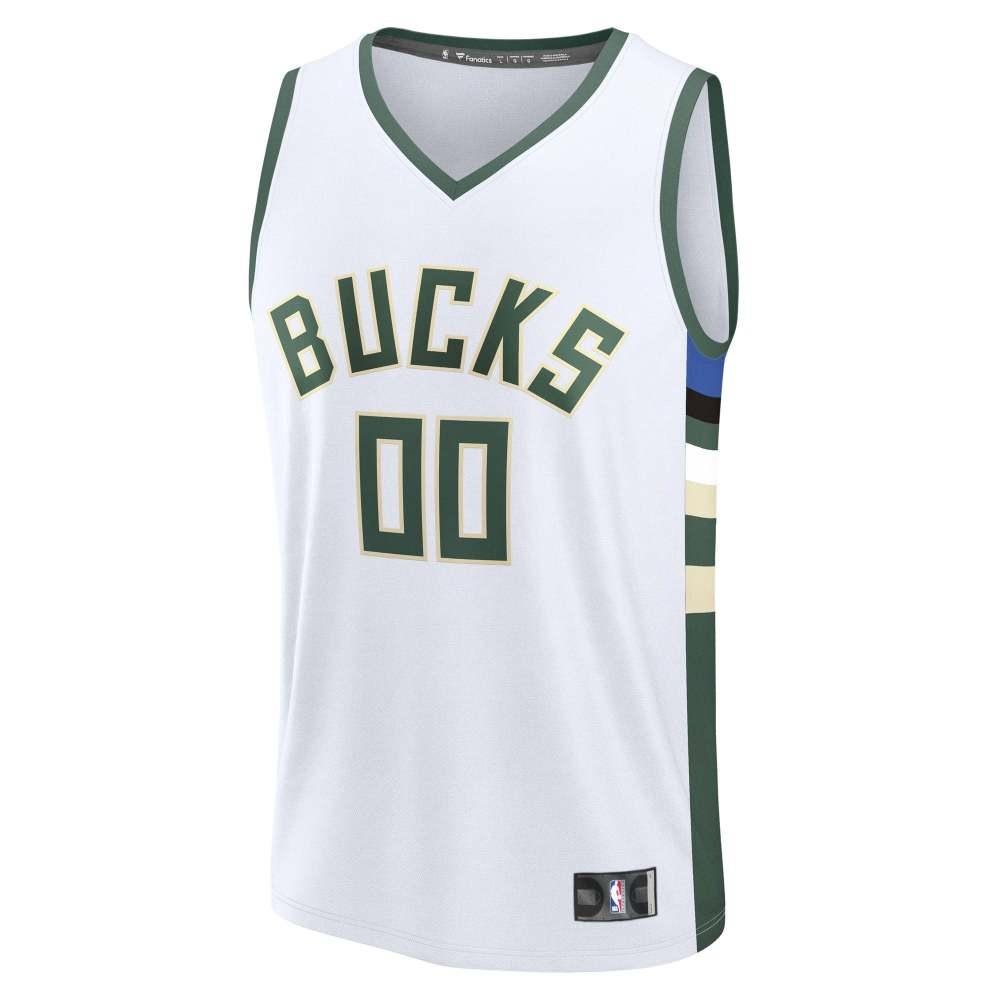 Milwaukee Bucks Youth Essential Custom Fan Jersey White Association - back view