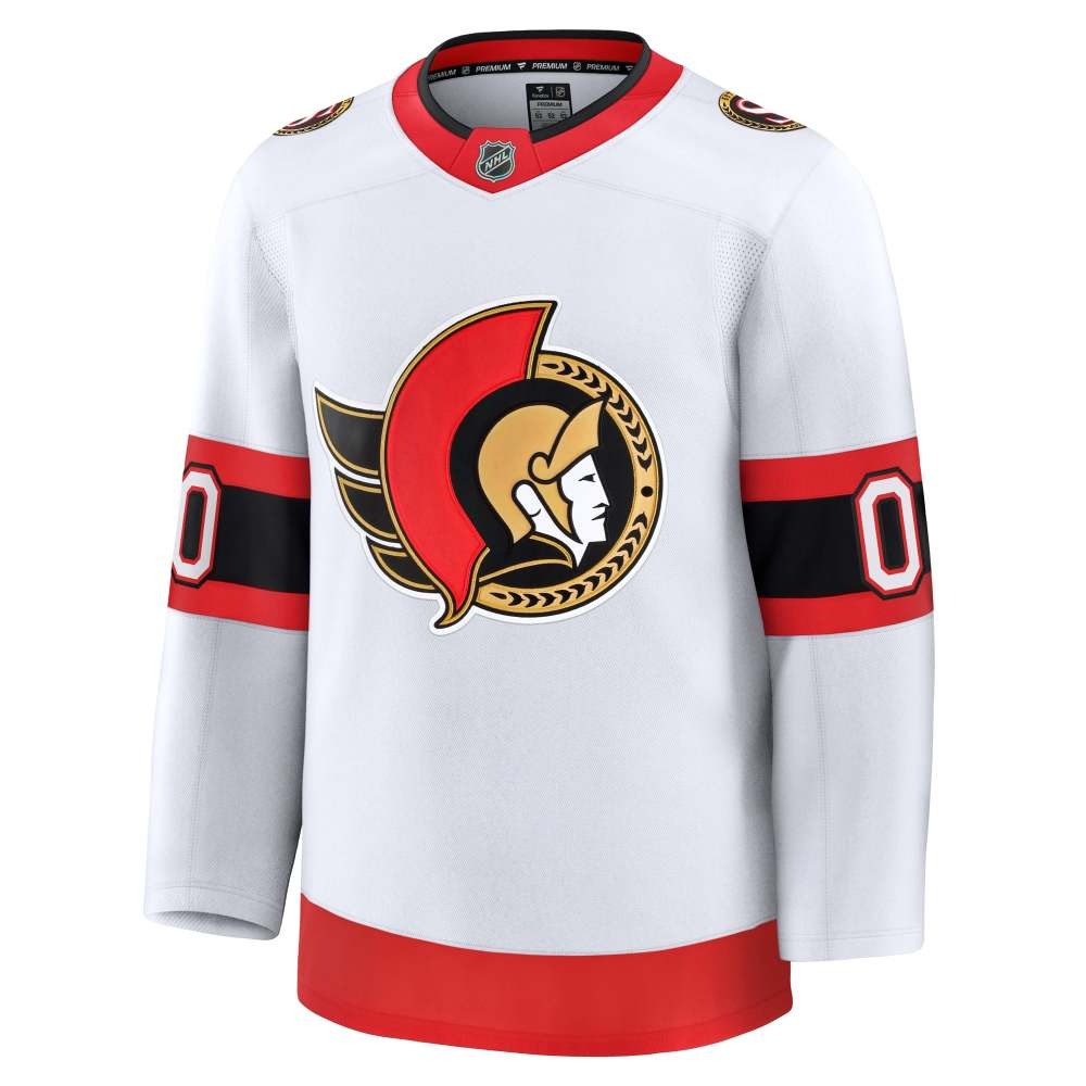 Ottawa Senators Away Premium Custom Jersey White - back view